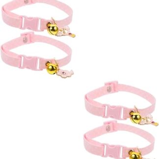 minkissy 4 Pcs cat collar pet neck chain adjustable dog collar for puppies dog training collar cat necklace collars puppy dog collar cat small collar pendant the dog cotton polyester
