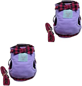 FRCOLOR 2 x Dog Harness Lead Chest Harness for Cats with Lead Cat Harness Rope Pet Purple