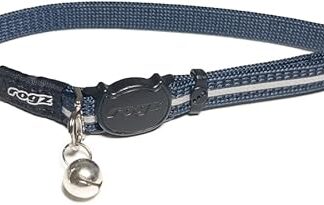 Rogz Alleycat Collar, Adjustable to your cat's weight and with safety clasp. (Dark Blue)