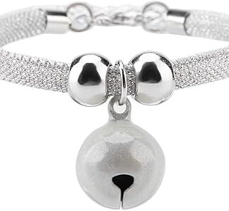 Japanese Style Pet Necklace, Nylon Accessory Kitten Supply Cat Bell Collar with Bell (White)