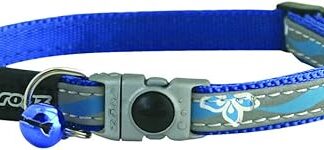 Rogz Catz NightCat Floral Collar, Blue