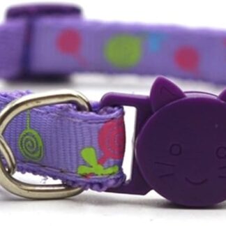 HCHGJKN Basic Dog Collars Breakaway Cat Collar with Bell Love Pattern Fixed Adjustable Safety Kitten Collars Heart-Shaped Nylon Stripes for Cats, Puppies (Blue)