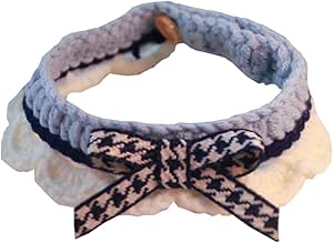 LtuzPet Cute Cat Collar Breakaway Kitten Handmade Collar with Cute Bow Tie Kitten Collar Pet Collar Cat Neck Dog Mouth Scarf Pet Pet Bib Decoration Cat Dog Bow Tie Ornament (M, Blue)