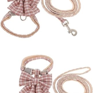 minkissy 2 Sets Cat Lead Saddle Bag for Dogs Harnesses for Pet Vests Pet Supplies Pet Supplies Cat Adjustable Harness Rope Pull I-shaped Strap Chainring Linen Belt