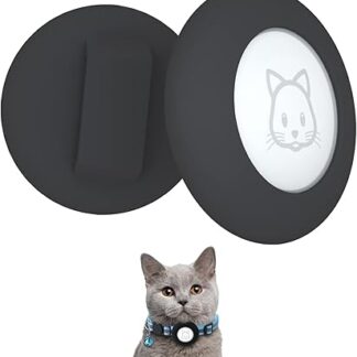 SimpleThings 2022 Airtag Cat Collar Holder, Small Cat Collar Holder Compatible with Apple Airtag, Pack of 2 Waterproof Protective Covers for Pet Collar Within 1 cm