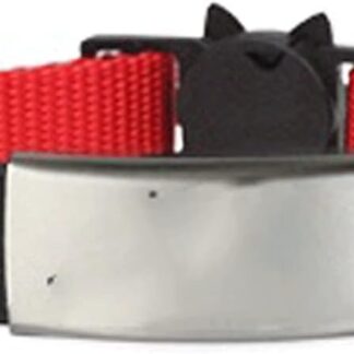 HCHGJKN Basic Hundehalsbänder Free Engraving Cat Collar Safety Breakaway Small Dog Cute Nylon Adjustable for Puppy Kittens Necklace(Red)