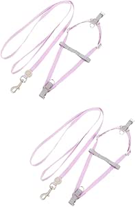 YARNOW 2 Sets Adjustable Cat Harness Escape Proof Harness for Cats Belt Lead Cat Harness Large Cat Collars Kitten Strap Puppy Cat Rope Polyester