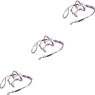 YARNOW 3 Teiliges Geschirr Leine Für Welpen Katzenhalsbänder Geschirre Haustiergeschirr Kleine Hundeleine Kätzchengeschirr Und Leine Escape Tiny Hundegeschirr Katzenhalsband