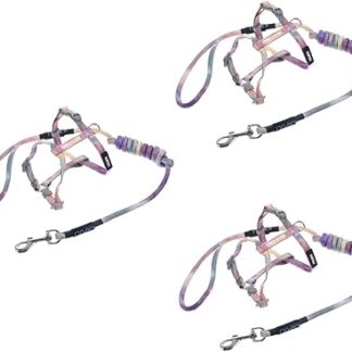 Kisangel 3 x Racer Harness Running Harness and Lead for Cats Cats Walking Cat Collar Lead Pet Accessories Harness for Small Dogs Kittens Pulling Polyester Travel Cat