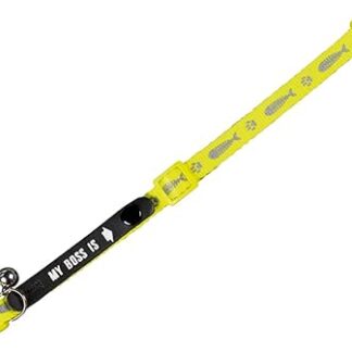 Nobby Adress-Katzenhalsband My Boss is, neongelb, 1 Stück