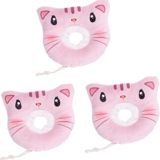 minkissy Elizabeth collar anti-bite collar cat elizabethan collar puppy collars cat recovery cone small puppy collar pet healing cone donut cat collar plush hamster white collar 3pcs