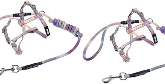 Mipcase 2 Pieces Small Cat Attachment to Foot Escape for Tie Cats Vest Jacket Pull Lead Running Gradient Puppy Large Adjustable Proof Conting Pet Dog Harness