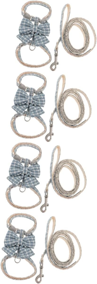 YARNOW 4 Sätze Katzenleine Katzengeschirr und Leine Sicherheitsweste für Katzenfahrzeuge Geschirre Leinen cat Leash katzenzubehöhr Seilgeschirr ziehen Laufleine für Katzen Polyester Blue