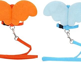 WOONEKY Langlebiges Haustiergeschirr Weste Brustgurt Geschirr und Leine Set mit Kätzchengeschirr in Engelsform für modische Haustiere