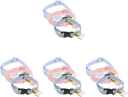 minkissy 12 Pcs Cat Collar Dog Collar for Puppies Kitten Collar Pet Collar Choker Dog Training Collars Breakaway Dog Collar Dog Taschentuch Adjustable Cat Cotton Polyester Accessories Girl