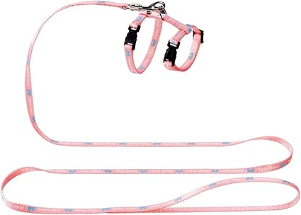 HUNTER Sweet Kitty Nylon Cat Lead, Harness, Pink