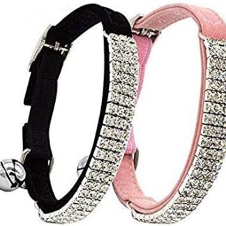 CHUKCHI Cat Collar Soft Velvet Adjustable with Bell 11 Inch for Small Dogs and Cats ..