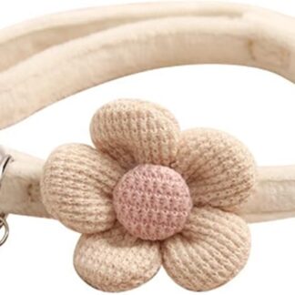 HCHGJKN Basic Dog Collars Flower Pet Cat Collar Traction Flower Bell Collar Cat Necklace Puppy Dog Supplies (A)