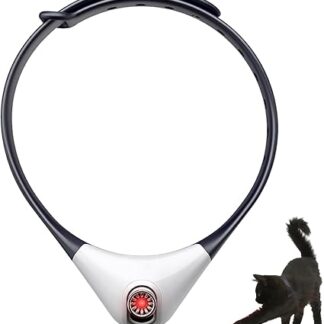 Electric Intelligent Collar for Kittens, Portable Interactive Cat Toy, Fun Automatic Cat Collar Toy with LED Lights, Pets Cats Exercise Toy (Black)