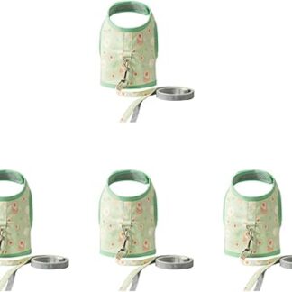 Mipcase 4 Sets Cat Kitten Vest Lead Adjustable Cat Vest Small Animal Harness Lead Set