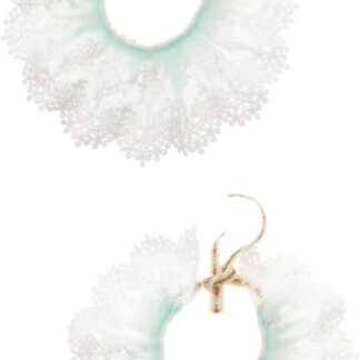 minkissy 2pcs pet collar cat bandana collar pet princess neck collars pet lace bib pet lace bandana santa tie cat wedding collar pet bow necklace pet cat lace collar pearl scarf bow tie