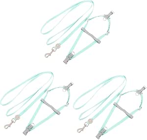 Sosoport 3 Sets of Adjustable Cat Harness Lead for Puppies Cat Harness and Escape Lead Belt Puppy Harness for Cats Small Harness for Cat Puppy Cat Rope Vest