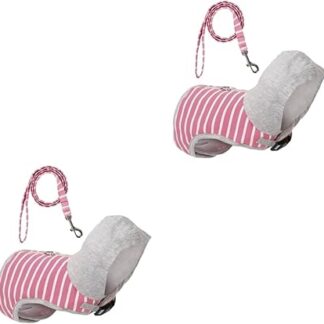 Supvox Pack of 2 Pet Jumper Cat Harness Kitten Harnesses Cat Collar Dresses Tank Tops Harness and Lead for Pets Chest Straps for Pets with Hat Belt Rope