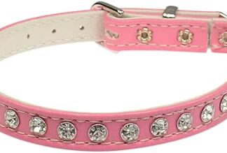Evans Collars Jeweled Cat Safety Collar with Elastic, Size 10, Vinyl, Pink