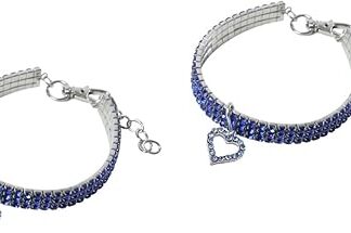 minkissy 2 Pcs cat collars rhinestone dog tag necklace necklaces for dogs rhinestone dog necklace collar puppy bell small dog collar diamond choker small cat collar love replacement belt