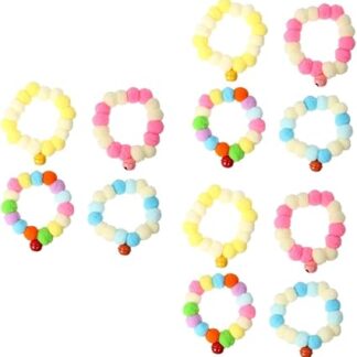 BESPORTBLE Pack of 12 Pet Cat Collar Dog Chain Plush Cat Collar Cat Clothing Plush Ball Collar for Pets Wool Colourful