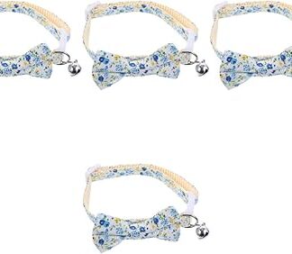 4pcs cat collar adjustable dog collar kitten collar flower dog collar adjustable cat bow tie puppy bow tie collar puppy bow ties cat bow ties portable x3 Polyester nylon