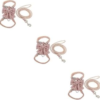 3 Sets Cat Lead Pet Supplies Pet Supplies Walking Dog Supply Rope Dog Lead Cat Adjustable Harness Adjustable Running Rope I-shaped Vest Belt Kitten Leashes