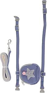 Adjustable Cat Harness and Lead, Escape Proof Cat Harness with Bag, Easy Control, Breathable and Soft Cat Harness and Lead for Walking (Small Blue)