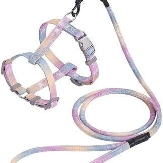 GWAWG Cat Harness with Lead and Collar Set, Adjustable Kitten Harness with Colour Gradient, Escape Proof Cat Leash Set, Escape Proof Cat Harness for Kittens Walking Outdoors