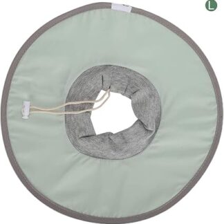 KUIDAMOS Pet Cat Anti-Licking Elizabethan Collar After Surgery, Anti-Bite Light Breathable Collar, Not Block Sight Cloth Collar, for Cats After Surgery (L)