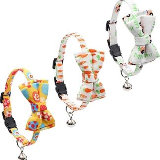 FONDOTIN 3St Haustierhalsband Ostern Dekoration Easter Decoration cat Collar verstellbares Katzen-Erholungshalsband Katzenhalsband mit Glocke Haustier Katzenhalsband Katzenbedarf Colorful