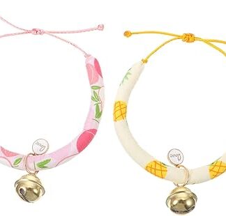 minkissy 4 Pcs Rabbit Collar Lovely Pet Choker Rabbit Neck Bell Adjustable Pet Collar Dog Necklace Rabbit Training Collar Cat Bell Dainty Necklace Pet Cat Neckband Kitten Cartoon Cloth