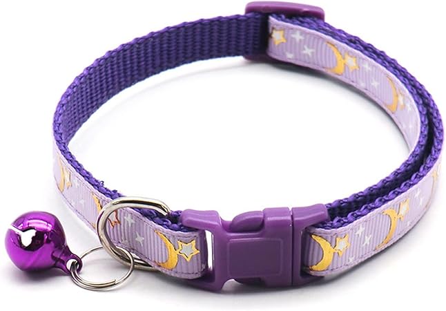 HCHGJKN Basic Hundehalsbänder Cat Collar Cat Puppy Collar with Bell Adjustable Collar Pet Dog Neck Cat Accessories(A)