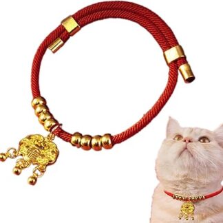 Holiday Pet Collar - Year of Snake Dog Collar Adjustable Chinese Pet Collar | Cat Collar Pet Neck Decor, Lucky Red New Year Necklace for Cat Kitten Puppy Small Dogs