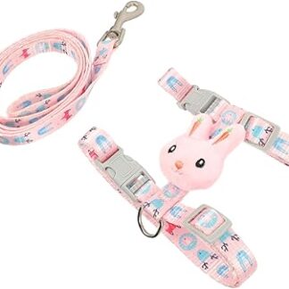 Generisch Linen Cat Vest and Lead Harness for Cats Cat Toy Dog Harness Large Cat Harness Cat Walk and Chew Toy for Cats Pet Flee Cage Pink Nylon