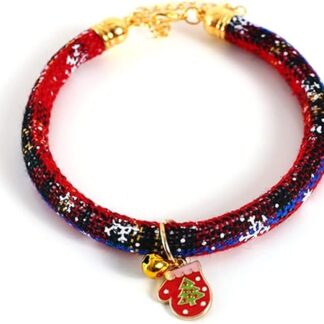 HCHGJKN Basic Hundehalsbänder Breakaway Cat Collar mit Glocke und Anhänger Einstellbarer Halsbänder for Kätzchen & Welpen Netter Schneehalsband for Katzen(White)