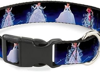 Buckle-Down Plastic Clip Collar - Cinderella Transformation Blue Fade - 1" Wide - Fits 9-15" Neck - Small