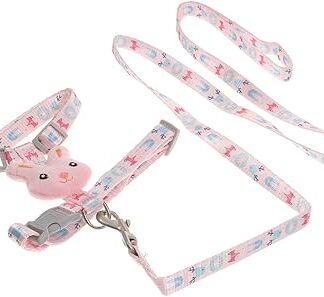 CIYODO Leine Haustier Geschirr Frettchengurt Traktionsgurt für Haustiere Hund Reiseweste pet Supplies katzenseil laufweste Traktionsgeschirr für Kätzchen Katzen-Traktionsseil Nylon Rosa