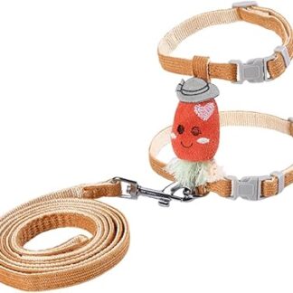 BESPORTBLE 1 Set Dog and Cat Lead Set Harness Set for Small Pets Cat Leash Harness for Outdoor Use Outdoor Accessories for Dogs Cat Lead Harness Orange Polyester