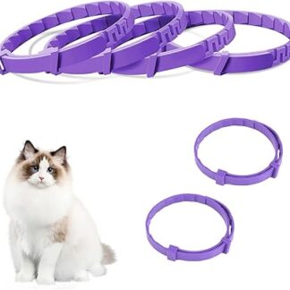 4 Pieces Soothing Collar for Cats, Pheromones Cats, Soothing Collars, Adjustable Cat Collar, Relieve Stress and Anxiety, Safe, Waterproof, for Kittens, Medium, Large (Set A)