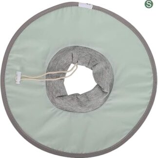 KUIDAMOS Pet Cat Anti-Licking Elizabethan Collar After Surgery, Anti-Bite Light Breathable Collar, Not Block Sight Cloth Collar, for Cats After Surgery (S)