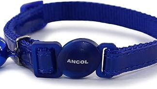 Gloss Reflective Cat Collar with safety buckle Blue