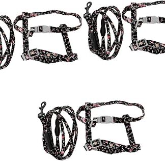 Kisangel 3 Sätze Leine Geschirr Kleintierleine Hasengeschirr Kaninchenleine Outdoor-Kätzchengeschirr Laufseil für Kätzchen Gürtel Katzengeschirr