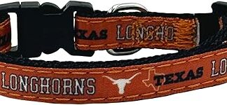 Pets First NCAA CAT COLLAR. - TEXAS LONGHORNS CAT COLLAR. - Strong & Adjustable COLLEGE Cat Collars with Metal Jingle Bell