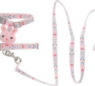 Lead No Pull Harness for Dogs Pull Rope for Pet Dog Harness Pet Walking Traction Harness for Cats Padded Vest for Guinea Pigs Pet Harness Pink Nylon ORFOFE